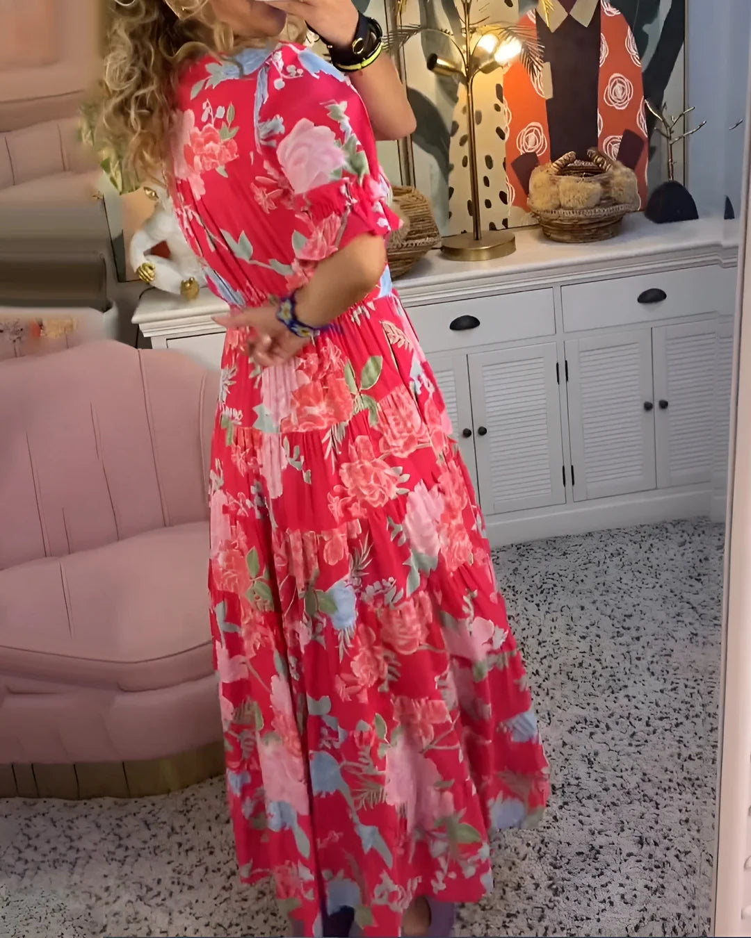 Vestido Maxi Floral Crimson