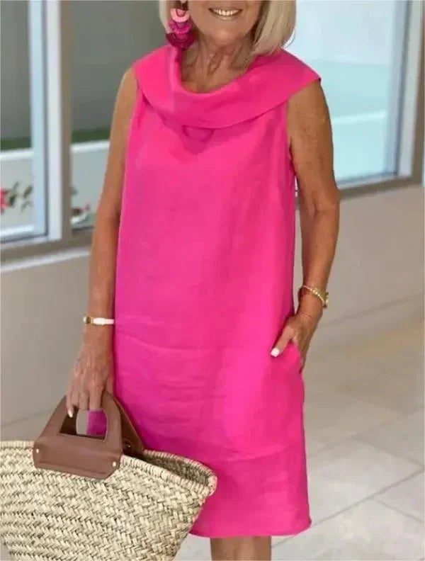 Vestido Midi Cuello Hamaca