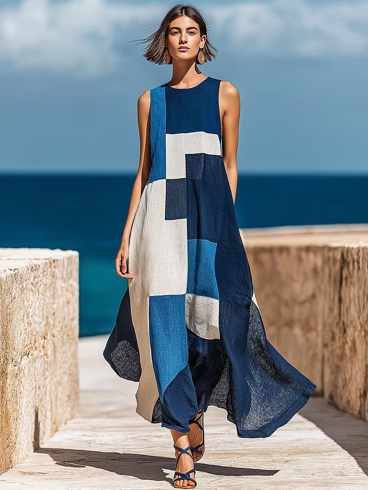 Vestido Maxi Block Mediterráneo