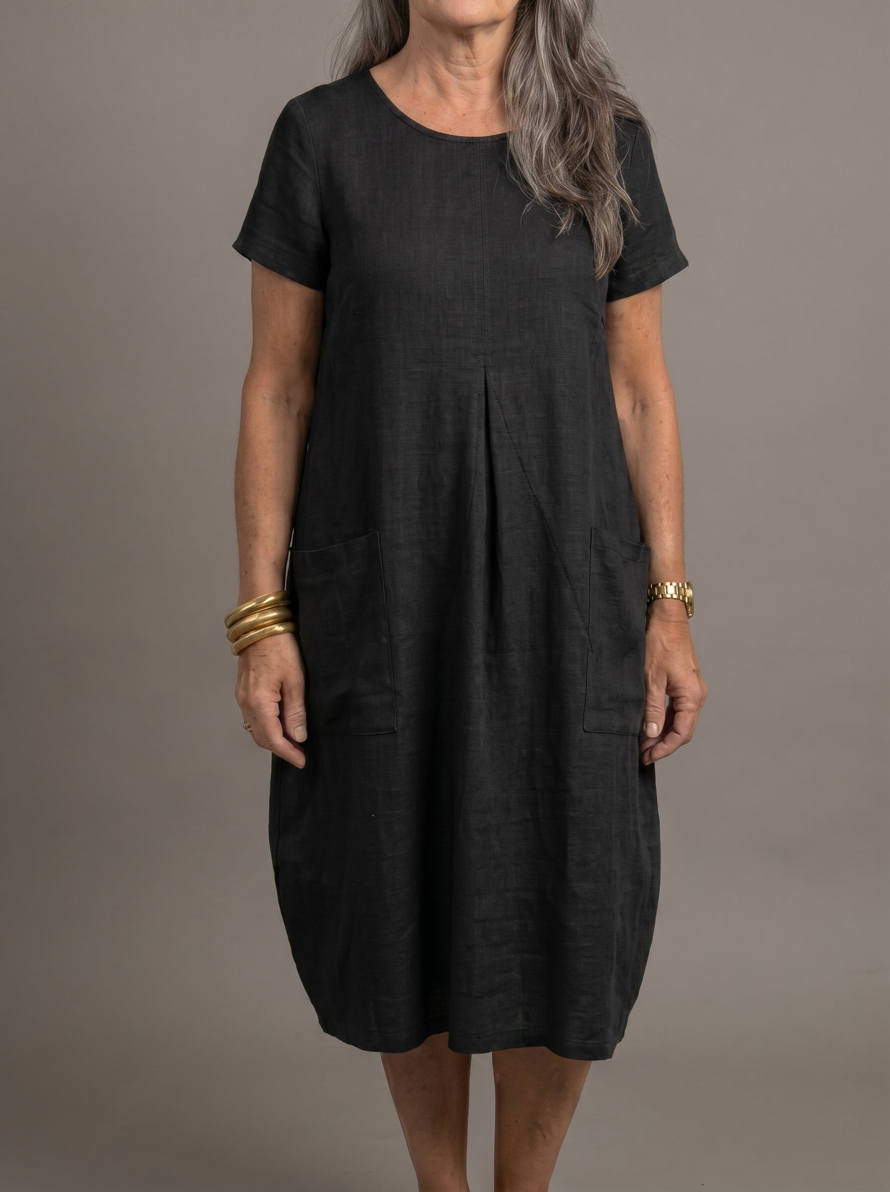 Vestido Midi Lino Olivo