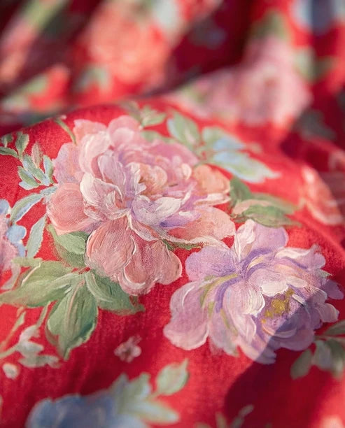 Vestido Maxi Floral Crimson