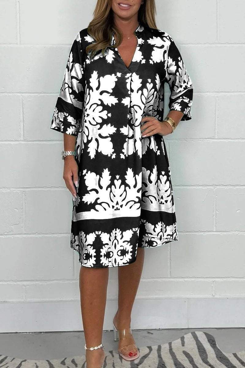 Vestido Midi Edición Estampado Dual