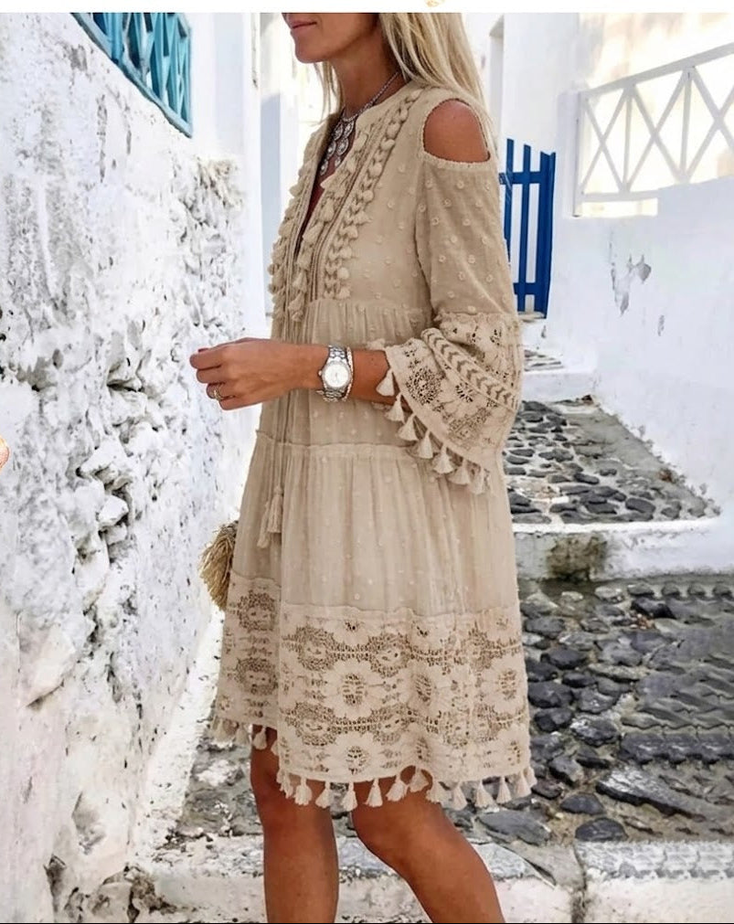 Vestido Midi Resort Guipur