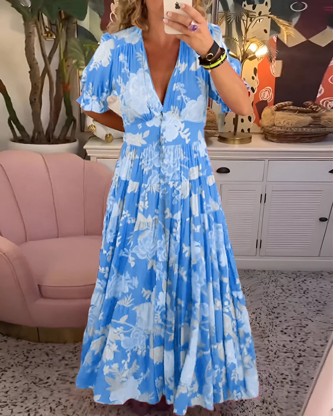 Vestido Maxi Floral Crimson