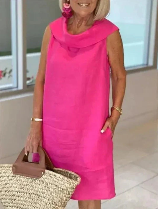 Vestido Midi Cuello Hamaca