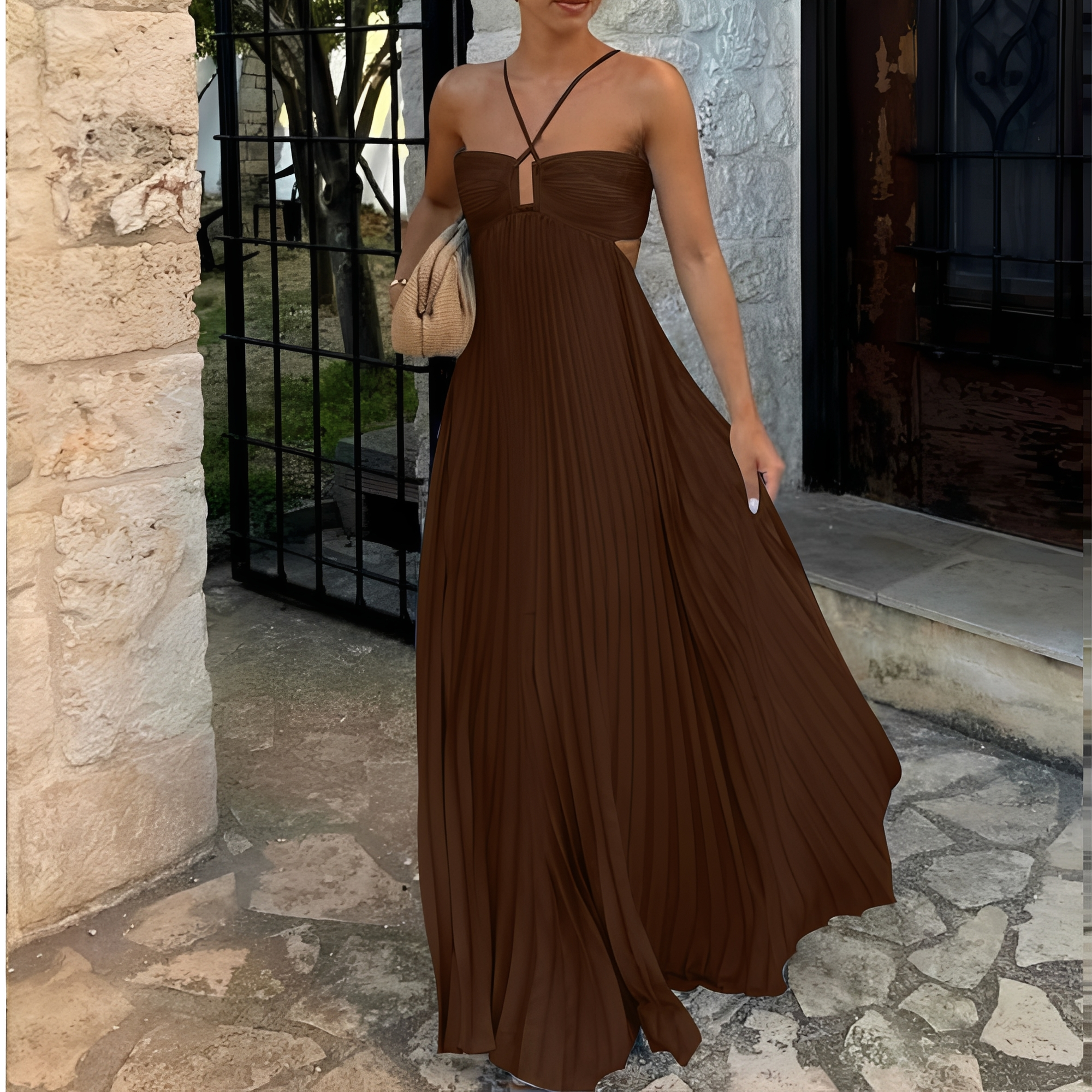 Vestido Plisado Golden Hour