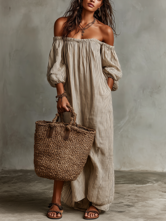 Vestido Maxi de Rayas "Boho Breeze"