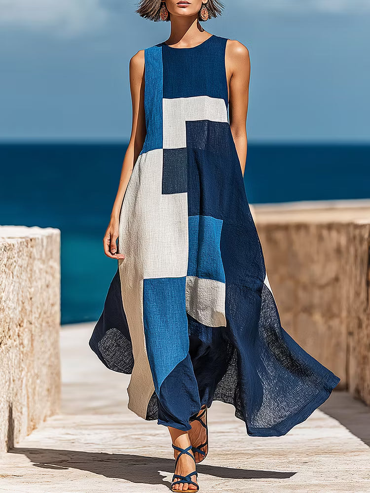 Vestido Maxi Block Mediterráneo