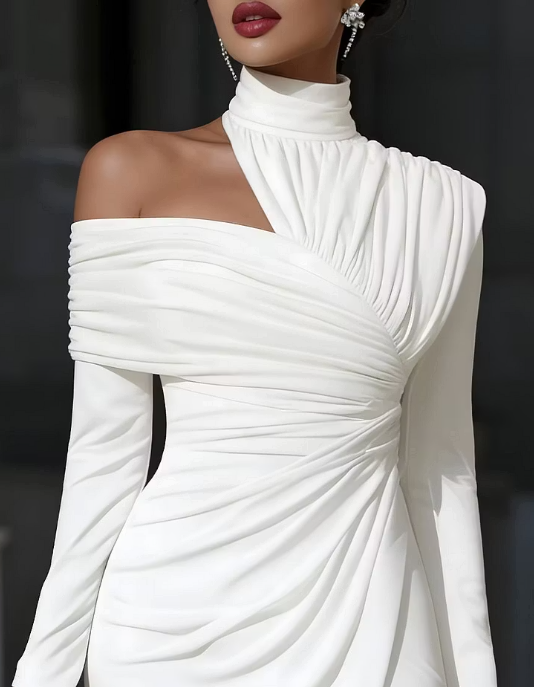 Vestido Midi Asimétrico Gala Blanche
