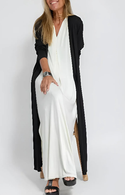 Vestido Largo Elegante + Cárdigan a Juego