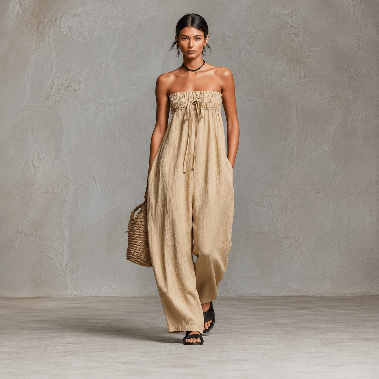 Noire Vestido Aura - Beige