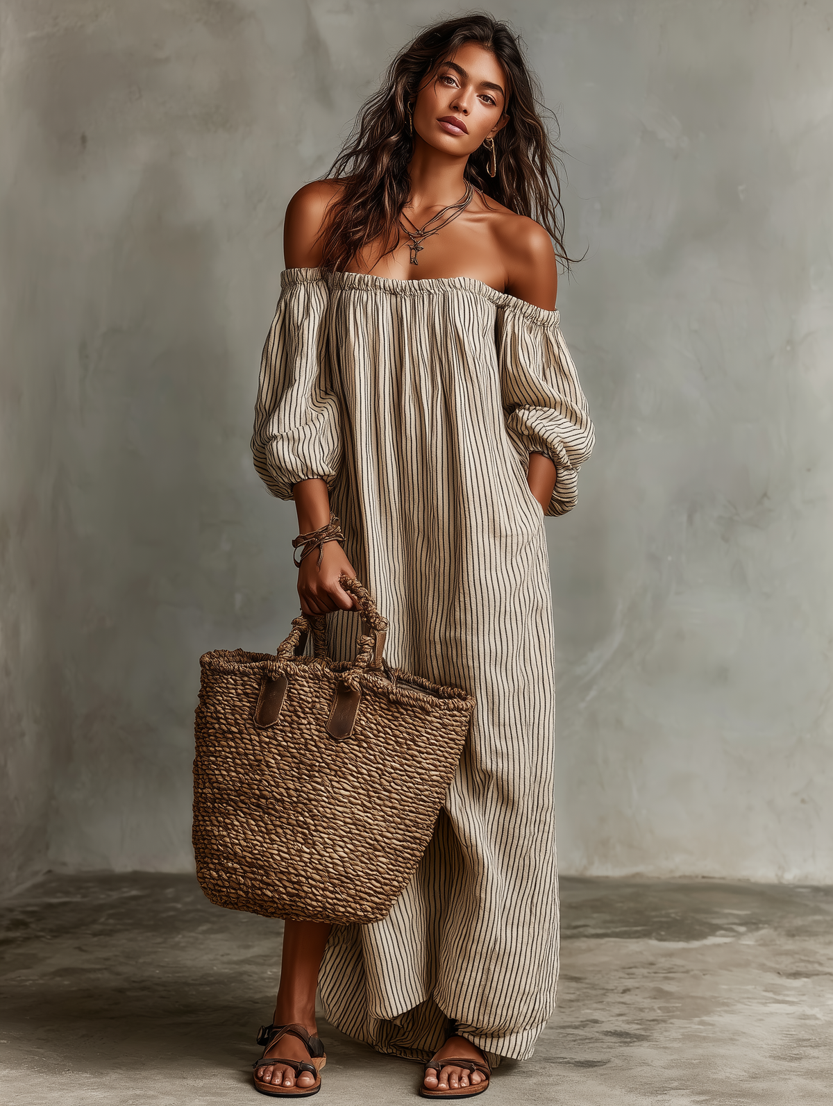 Vestido Maxi de Rayas "Boho Breeze"