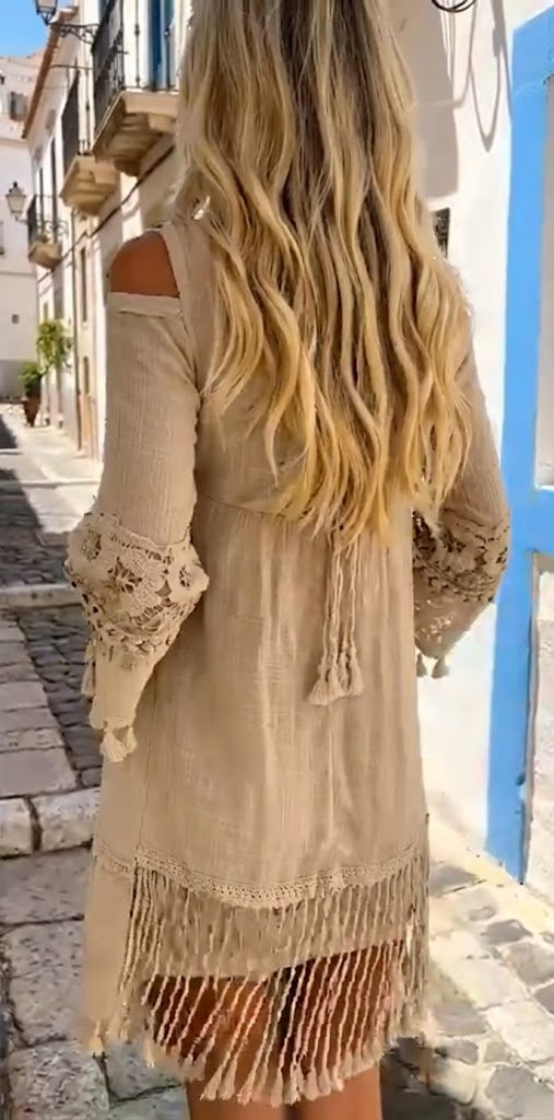 Vestido Midi Resort Guipur