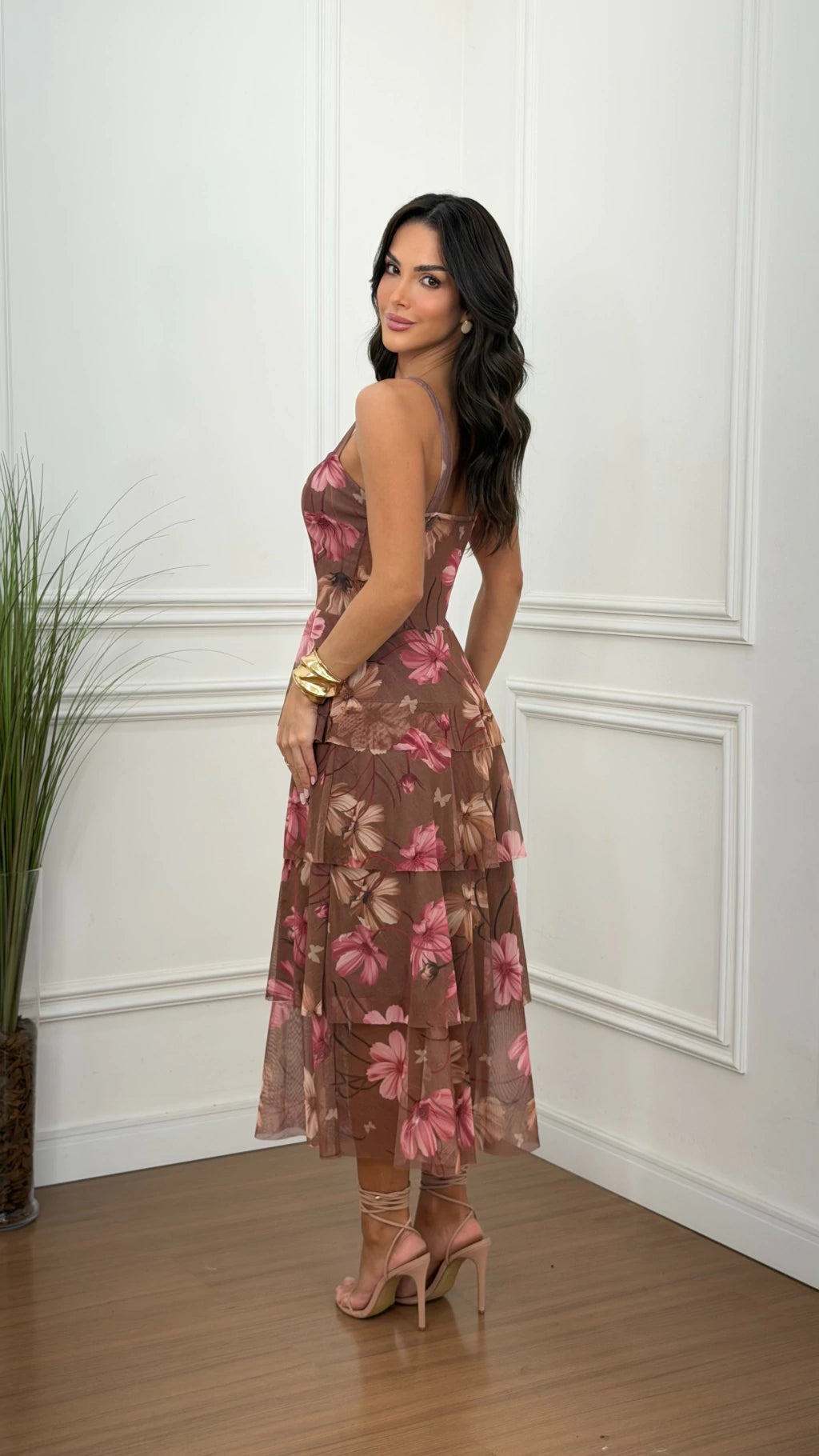 Vestido Michel Estampado de Volantes