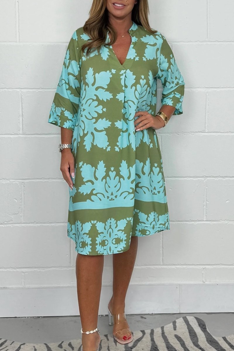 Vestido Midi Edición Estampado Dual