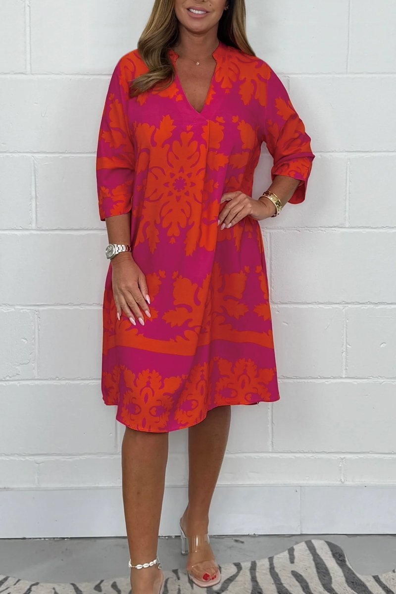 Vestido Midi Edición Estampado Dual